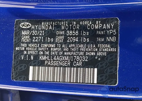 2021 Hyundai Elantra Se z USA, uszkodzony, nr VIN KMHLL4AGXMU178032